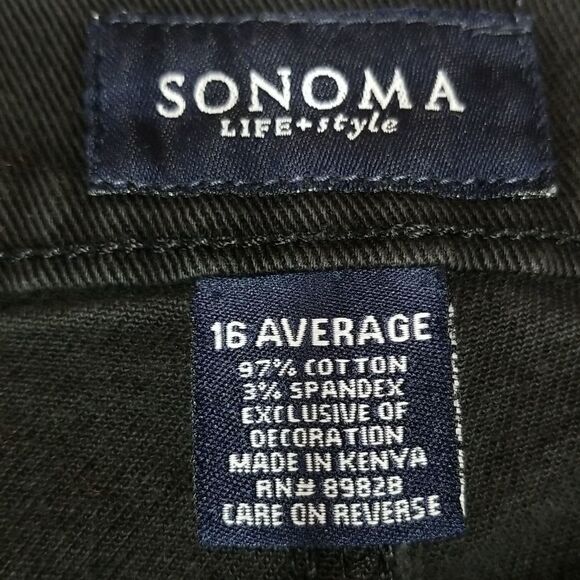 Sonoma Jeans Women's Size 16 Average Life and Style Black Denim Straight Leg - Picture 9 of 9